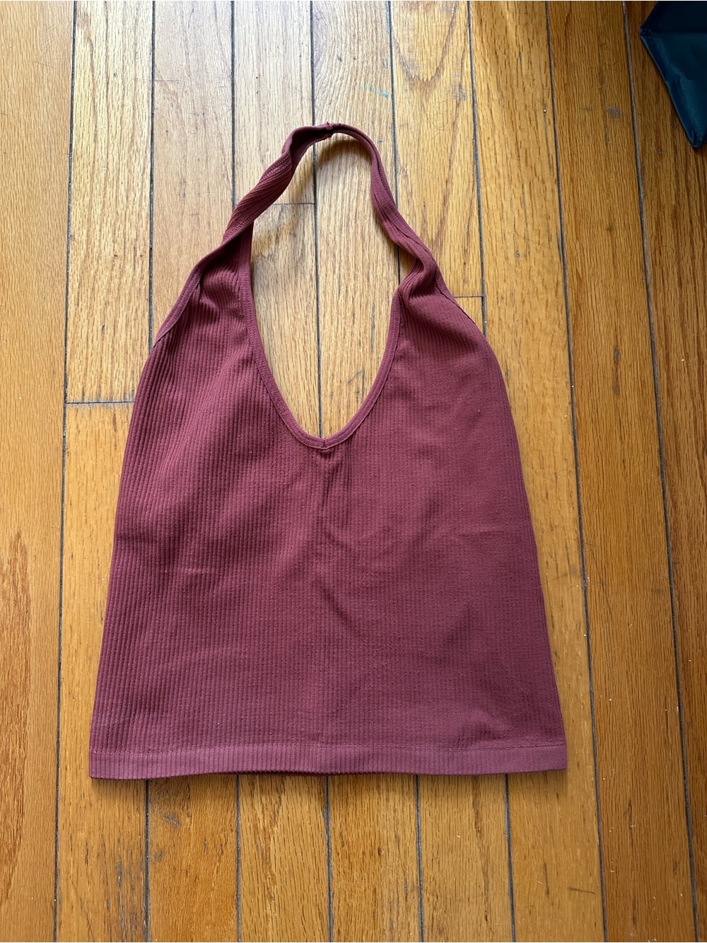 Urban Outfitters Ribbed Halter Top - Wine
